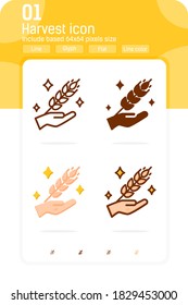 harvest premiun icon with multiple style isolated on white background. Vector illustration icon for web design, ui, ux, cellular applications, farming, agriculture and mobile apps. Editable size