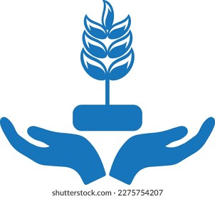 Harvest protection icon, agriculture icon blue vector