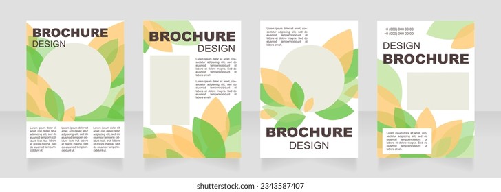 Harvest season blank brochure layout design. Fall leaves. Vertical poster template set with empty copy space for text. Premade corporate reports collection. Editable flyer paper pages