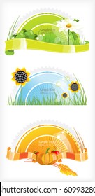 Harvest, a selection of banners