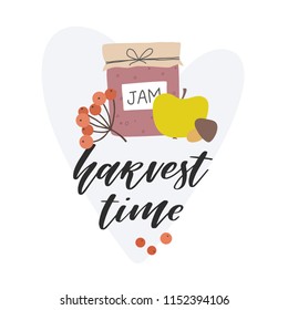 Harvest time. Vector fall  illustration