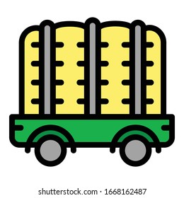 Harvest trailer icon. Outline harvest trailer vector icon for web design isolated on white background