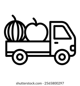 Harvest Truck Icon Element For Design