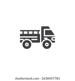 Harvest Truck vector icon. filled flat sign for mobile concept and web design. Harvest transport truck glyph icon. Symbol, logo illustration. Vector graphics
