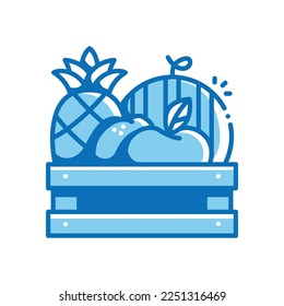 Harvest vector icon blue outline style.Can be use for wedding invitation, card design and background design
