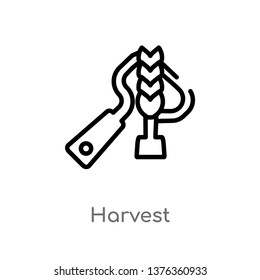 harvest vector line icon. Simple element illustration. harvest outline icon from farming and gardening concept. Can be used for web and mobile
