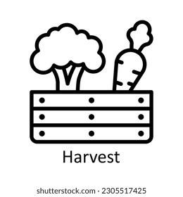 Vector de cosecha    ilustración de diseño de iconos de esquema. Símbolo agrícola sobre el fondo blanco archivo EPS 10