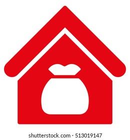 Harvest Warehouse vector icon. Flat red symbol. Pictogram is isolated on a white background. Designed for web and software interfaces.