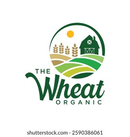 Harvest Wheat Barn Logo Design Farm House