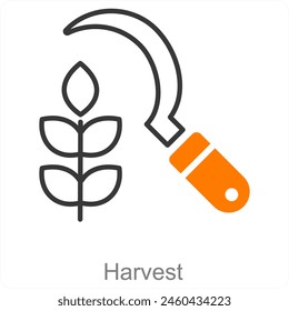 Harvest and wheat icon concept