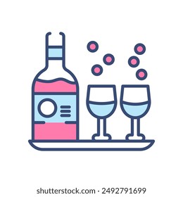 Harvest Wine Filled Color Icon, Vector illustration