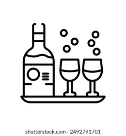 Harvest Wine Outline Icon, Vector illustration