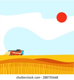 Harvester in the field