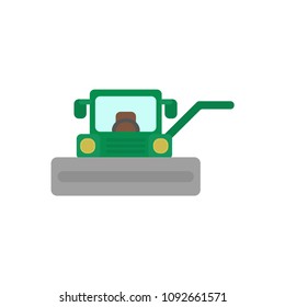 Harvester of green color, vector illustration.