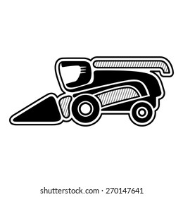 Harvester. Icon of combine harvester. Isolated vector