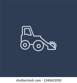 Harvester icon. Harvester linear design concept from Agriculture, Farming and Gardening collection. Simple element vector illustration on dark blue background.