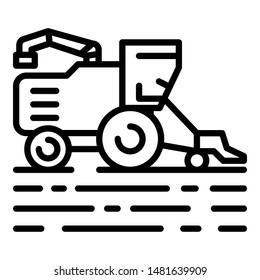 Harvester icon. Outline harvester vector icon for web design isolated on white background