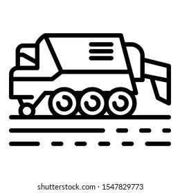 Harvester icon. Outline harvester vector icon for web design isolated on white background