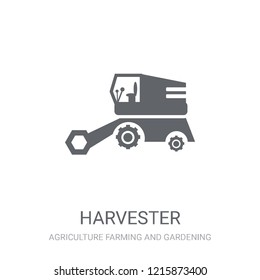 Harvester icon. Trendy Harvester logo concept on white background from Agriculture Farming and Gardening collection. Suitable for use on web apps, mobile apps and print media.