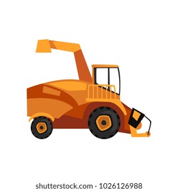 Harvester machine, combine, farm machinery vector Illustration