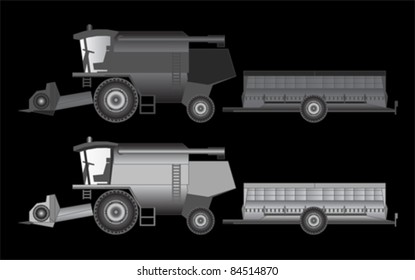 harvester tractor agricultural equipment, vector