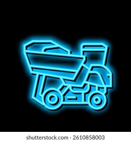 harvester tractor for olives neon light sign vector. harvester tractor for olives illustration