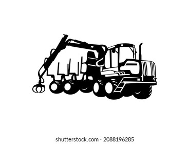 harvester. vector graphics. illustration. a shadow.