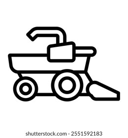 Harvester Vector Line Icon Design
