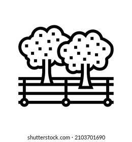 harvesting berries on field line icon vector. harvesting berries on field sign. isolated contour symbol black illustration