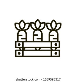 harvesting carrots rural agriculture thick line vector illustration