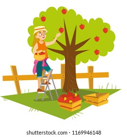 Harvesting flat poster