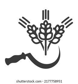 Harvesting grain crops icon isolated on white background.Vector illustration.