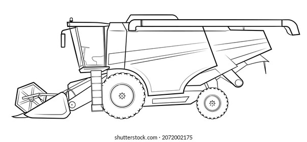 Harvesting machine combine - vector illustration of a vehicle. svg