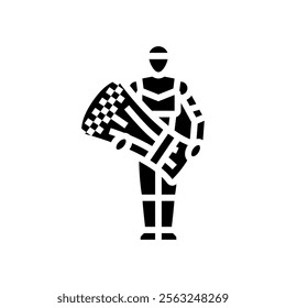 harvesting robot glyph icon vector. harvesting robot sign. isolated symbol illustration