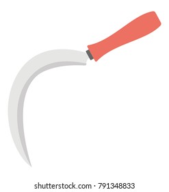 Harvesting tool, sickle flat design icon
