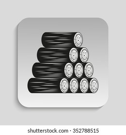 Harvesting work. Vector icon.