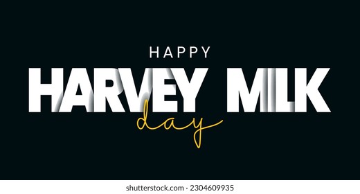 Harvey Milk Day on May 22 - horizontal banner template. HMD. Vector illustration.