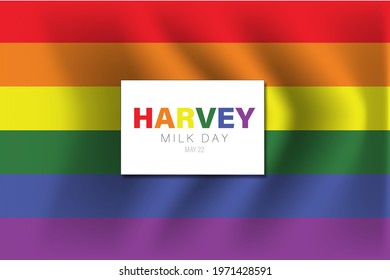 Harvey Milk day vector illustration with LGBT flag.
