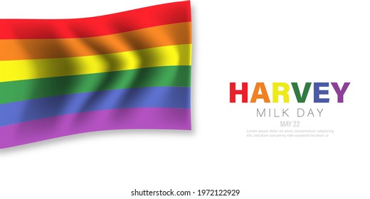 Harvey Milk day vector illustration with LGBT flag.