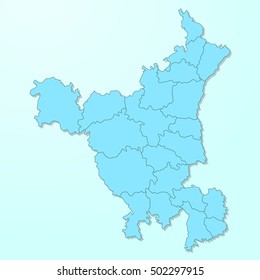 Haryana blue map on degraded background vector