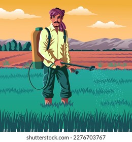 Granjero de Haryana - Una vibrante ilustración vector que ilustra la resiliencia y el duro trabajo de la agricultura india