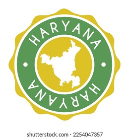 Haryana, India Badge Map Vector Selal Vector Sign. Etiqueta de icono de diseño de marca de país de símbolo nacional. 
