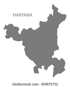 Haryana India Map grey