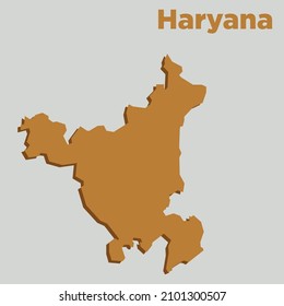 Haryana Map Vector Flat Design | Indian State | Haryana Map |Simple Map