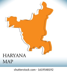 Haryana Map - Vector Illustration
