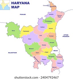 Haryana Map vector illustration on white background