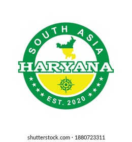 haryana map vector , india logo