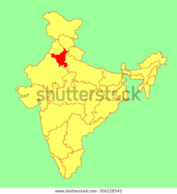 Haryana On India Map Haryana State India Vector Map Silhouette Stock Vector (Royalty Free)  306228542 | Shutterstock