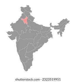 Haryana state map, administrative division of India. Vector illustration.