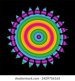 Tiene chakra de púas y diferentes colores